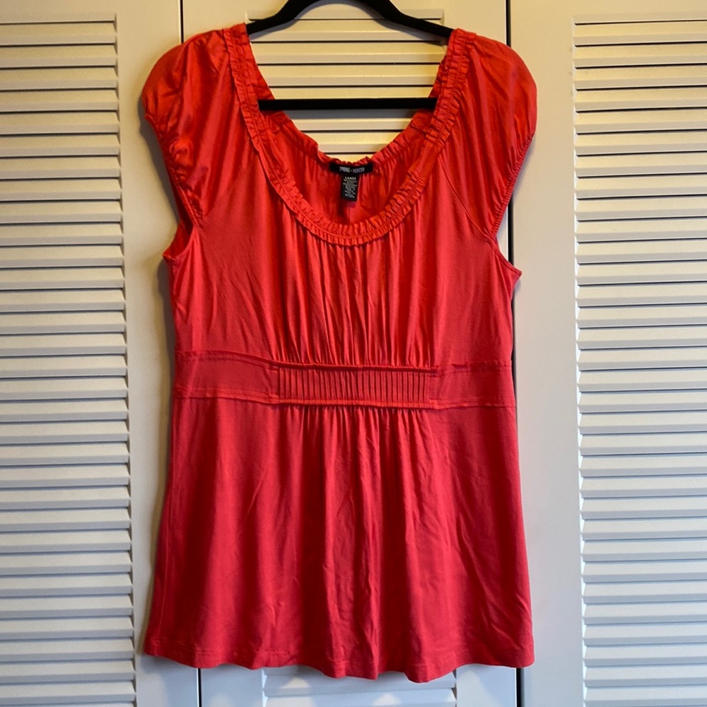Coral Peasant Top NWT